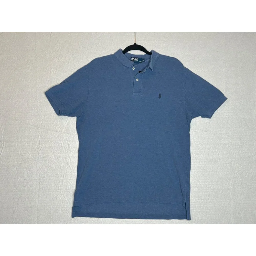 Polo Ralph Lauren Mens Size Large‎ Cotton Pullover Navy Short Sleeve